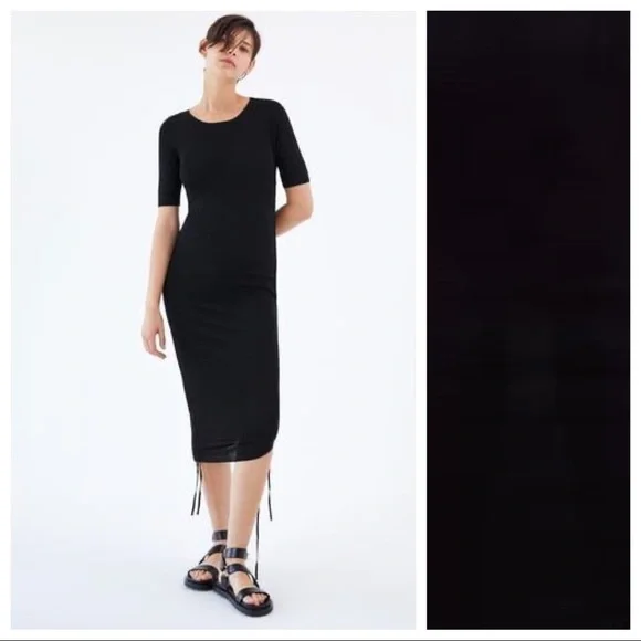 NWOT. Zara Black Midi Dress. Size M. - Picture 3 of 6